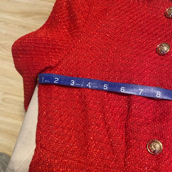 Shein Red Tweed Dress with Gold Buttons - Picture 9 of 11